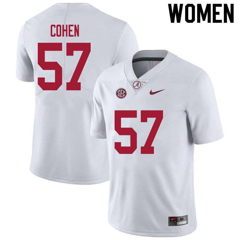 Alabama Crimson Tide Women's Javion Cohen #57 White NCAA Nike Authentic Stitched 2020 College Football Jersey TH16U73LI